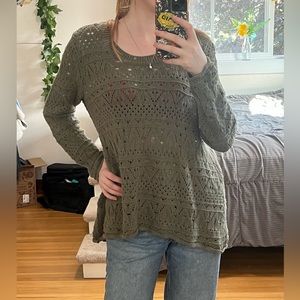 Sage, green knit cardigan